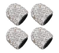 4pcs Rhinestone Tire Valve Stem Caps for Cars, Dustproof Clay Caps | Sparkling Bling Decor, Lightweight Fashion Look, for Electric Bicycles and Maintenance Shops