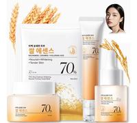 4PCS Rice Korean Skin Care Set - Birthday Gifts for Women, Firming & Moisturizing Skin, Pamper Sets for Women Gifts, Glow Radiance Kits with Mask, Glow Serum,Face Cream, Eye Cream, Teenage Girls Gifts