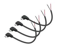 4Pcs Right Angle 90 Degree Micro USB Male Plug Pigtail Power Cable, 30cm/11in, 22AWG 5V/3A, for Micro USB Equipment Repair DIY