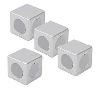 4Pcs Right Angle Connection Block for Aluminum Profiles, 2 - Way Zinc Alloy Fitting Connector with Nylon Cover, Compatible with 2020 3030 4040 Extrusions for Industrial Frame (European Standard 30