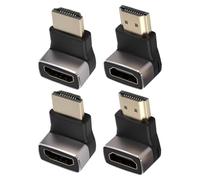 4PCS Right Angle HDMI Adapter 8K, 90 and 270 Degree HDMI Connector, Female HDMI Angled Adapter, 2.1 Version Compatible with TV, Laptop, Monitor, Gaming, 90 Degree Cable Adapter
