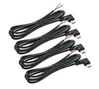 4Pcs Right Angle USB C to 2 Pin Bare Wire Open End Wire 1M/3FT, 90 Degree USB Type C Male Plug Pigtail Power Cable 22AWG 5V/3A (Type c 2Pin - 4Pcs 1M/3FT)