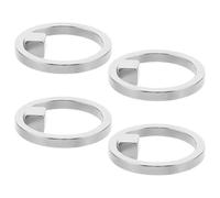 4pcs Ring Shaped Cat Eye Magnet for Nail Art Angle Control Silver | Universal for Polish Thicknesses, Arched Fit, Portable Design, DIY Cat Eye Nail Designs, At-home Use