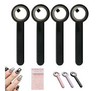4Pcs Ring-Shaped Cat Eye Magnet for Nails, 2-in-1 Circle & Y Shape Nail Magnet Tool for French Heart Wide Beam Effect, Portable Circular Cat Eye Tool for DIY Gel Art Manicure, Beginners (B)