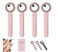 4Pcs Ring-Shaped Cat Eye Magnet for Nails, 2-in-1 Circle & Y Shape Nail Magnet Tool for French Heart Wide Beam Effect, Portable Circular Cat Eye Tool for DIY Gel Art Manicure, Beginners (F)
