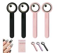 4Pcs Ring-Shaped Cat Eye Magnet for Nails, 2-in-1 Circle & Y Shape Nail Magnet Tool for French Heart Wide Beam Effect, Portable Circular Cat Eye Tool for DIY Gel Art Manicure, Beginners (A)