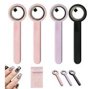 4Pcs Ring-Shaped Cat Eye Magnet for Nails, 2-in-1 Circle & Y Shape Nail Magnet Tool for French Heart Wide Beam Effect, Portable Circular Cat Eye Tool for DIY Gel Art Manicure, Beginners (G)