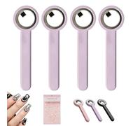 4Pcs Ring-Shaped Cat Eye Magnet for Nails, 2-in-1 Circle & Y Shape Nail Magnet Tool for French Heart Wide Beam Effect, Portable Circular Cat Eye Tool for DIY Gel Art Manicure, Beginners (D)