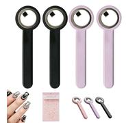 4Pcs Ring-Shaped Cat Eye Magnet for Nails, 2-in-1 Circle & Y Shape Nail Magnet Tool for French Heart Wide Beam Effect, Portable Circular Cat Eye Tool for DIY Gel Art Manicure, Beginners (C)