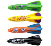 4Pcs Rocket Torpedoes Diving Toys for Swimming Pool, Sinking Sinkers for Kids, Throwing Torpedo Bath Dive Rocket Water Toy, Underwater Training Toys for Kids 7-12 Girls Boys Games