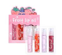 4Pcs Roll On Lip Oil Hydrating Lip Gloss Set, Lip Shine Fruit Lip Gloss, Fruity Flavors Lip Balm Liquid Lipstick, Long Lasting Moisturizing Lip Glow Oil Lip Care For Girls Women