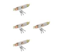 4pcs Roller Shutter Door Lock Steel Slide Latch for Sheds and Garages | Silver Iron Construction, Keyed Access Control, Quick Locking Mechanism, Suitable for Workshops, Warehouses and Commercial
