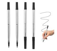 4Pcs Rollerball Pen Refills for Parker Pen Black 0.7mm Medium Tip Compatible with Parker Quink Pens for Smooth Writing Quick Drying Ideal for Office, Personal Use Back to School (Black Ink)