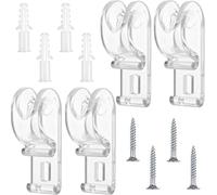 4PCS Roman Blind P Clips - Clear Blind Cord Safety Clips with Screws & Plastic Pillars - Roller Blind Chain Holders - Roman Blind Clips for Child Safety