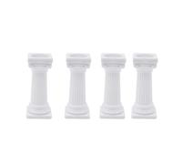 4PCS Roman Column Cake Tiered Stand White Plastic Cake Supports Rods 3inch Cake Tier Separator Pillars Multilayer Cake Decoration Tools for Tiered Cake Construction and Cake Stacking