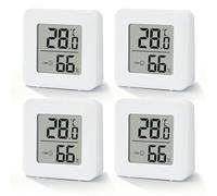 4PCS Room Thermometer, Digital Room Thermometer Hygrometer, Indoor Thermometer Hygrometer with Temperature Humidity Monitor for Baby, Home, Office, Nursery, Greenhouse, Garden (White)