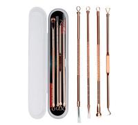 4pcs Rose Gold Stainless Steel Acne Blackhead Remover Needles Pimple Extractor