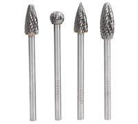 4Pcs Rotary Cutter Files Set, Tungsten Steel File with 6mm Shank, High Performance Metal Processing Tools for Mold and Machine Parts, Includes 4 Specifications for Various Applicat