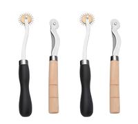 4Pcs Rotary Cutter, High Carbon Steel Fabric Cutting Wheel, Hard Tracing Wheel for Pattern Cutting, Serrated Tracing Wheel, Useful Accessories for DIY Leather Stitch Marking and Tailor Sewing