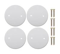 4pcs Round Blanking Plate Covers: 11cm Ceiling Hole Covers with Screw - Blank Plates for Outlet Cap, Llight Switch, Wall Hole, Electrical Panel, White, PP