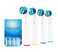 4PCS Round Electric Toothbrush Head, Oral-B Round Replacement Electric Toothbrush Heads, Suitable for Most Braun Oral-B Electric Toothbrushes, Effective Deep Oral Cleaning and Plaque Removal(White)