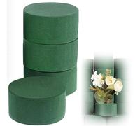 4PCS Round Floral Foam Blocks- Wet & Dry Florist Foam for Fresh & Artificial Flowers, Wedding Decor, Floristry Displays, Room & Party Arrangements (10x10x4cm)