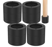 4Pcs Round Furniture Risers Heavy Duty Adjustable Furniture Raising Blocks Support 1300lb Anti-Slip Stackable Washing Machine Desk Couch Bed Chair Bottom Risers, Lift Height 2.36 or 1.38inch (Black)
