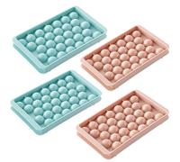 4PCS Round Ice Cube Moulds, Mini Ice Cube Tray Balls, Reusable ICES Trays for Whiskey Cocktails Coffee, Easy to Remove Sphere Ice Making Mold, Easy to Use and Clean, (Blue+Pink)