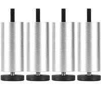 4pcs Round Metal Sofa Feet, Heavy Duty Adjustable Furniture Legs Support, Aluminum Alloy Cabinet feet,for desks,Coffee Tables,cabinets Replaceable Furniture Leg,Silver-15cm/5.9in