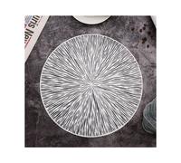 4PCS Round Placemats Restaurant Hollow PVC Decoration Meal Mat Anti-Hot Dining Table Mat Steak Plate Pad Golden