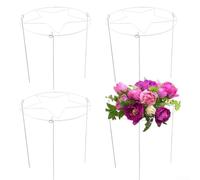 4PCS Round Plant Support Cages 30x40cm Metal Frame with Removable Five-Pointed Star Grid Adjustable Peony Rose Dahlia Hydrangea Strawberry Holder for Garden Pots and Raised Beds Green(White 30*40cm)
