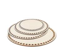 4pcs Round Wooden Base for Crochet Basket Diameter 10cm/15cm/20cm/25cm Circular Wood Base Wooden Basket Bottom