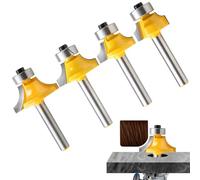 4PCS Roundover Router Bit Set, 1/4 Inch Shank Round Over Router Bits Set, Carbide Tipped Rounding Over Router Bits mit 1/4", 3/8", 1/2", 5/8" Radius, Edge Forming & Beading Router Bits für Holz CNC