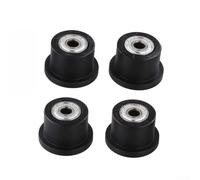 4pcs Rowing Machine Seat Rollers, Nylon Replacement Wheels 8mm Bore Fitness Rower, Smooth Quiet Gliding Bearings to Reduce Friction and Noise, Black