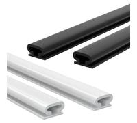 4PCS Rubber Door Draft Excluder Tape, 12M Self-Adhesive Rubber Weather Stripping, Soundproof Window and Door Stripping Seal Strips (BK+WT)