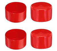 4PCS Rubber End Cap, 80mm ID Round Tube Bolt Cap, Protector Cover Rubber End Cap, Flexible Blot Protector PVC Cap For Tubing, Fence, Pipe Post, Furniture, Railing (Red)