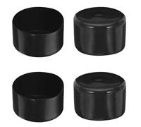 4PCS Rubber End Cap, 85mm ID Round Tube Bolt Cap, Protector Cover Rubber End Cap, Flexible Blot Protector PVC Cap For Tubing, Fence, Pipe Post, Furniture, Railing (BK)