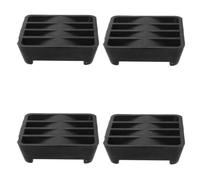 4pcs Rubber Grill Cart Wheel Stabilizer Pads 8.2x8.2x2.5cm | Black Textured Surface, Noise Dampening, High Load Support, Helps Secure Mobile Cooking Equipment on Floors
