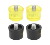 4Pcs Rubber Mallet Hammer, 30mm Small Rubber Hammer Replacement Striking Head Yellow Black Mallet Head Tips for Jewelry DIY Craft Tools Leather Craft