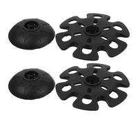 4pcs Rubber Pole Foot Protector for Trekking Poles and Walking Sticks | Mud Guard Disk, Easy Install round Cover, Black Accessory for Hiking Trails and Soft Ground