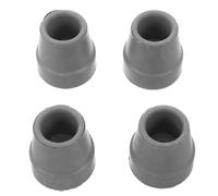4pcs Rubber Quad Cane Tips Replacement 5/8 Inch Non Slip Grey | Textured Bottom Grip, Fits Most Canes and Crutch Feet, Elderly Rehab Travel Support