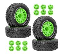 4PCS Rubber Tire Tyre Wheel 113x48mm Hex Hub 12mm 14mm 17mm RC Spare Parts for 1/10 Short Course Truck TRAXXAS LOSI ARRMA Senton Remo Hobby RC Car (Green)