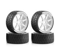 4PCS Rubber Tire Wheel 102x43mm RC Spare Parts for HongNor X3GT KM Rally ARRMA Infraction Limitless F1 1/7 1/8 RC Car (White)