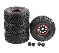 4PCS Rubber Tire Wheel 135x55mm Hex Hub 17mm RC Replacement Parts for 1/7 1/8 TRAXXAS UDR Mojave Atom FS Yikong DB8 DF7 Desert Truck RC Car (Red)