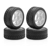 4PCS Rubber Tire Wheel Tyre 101x44mm RC Replacement Parts for ARRMA 1/7 Infraction 6S F1 Limitless FSR GT MJX 7303 Rally RC Car (White)