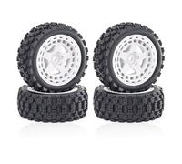4PCS Rubber Tires Wheels Tyres ø69x25mm RC Replacement Parts for ARRMA 1/18 2S Typhon GROM RC Car, White