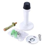 4pcs Rubber Wall Mounted Door Stopper Stainless Steel Stops Holder Catch Floor Fitting with Screws Bedroom Home Hardware for Home & Office Use(White)