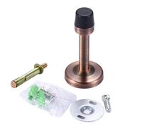 4pcs Rubber Wall Mounted Door Stopper Stainless Steel Stops Holder Catch Floor Fitting with Screws Bedroom Home Hardware for Home & Office Use(Red Bronze)