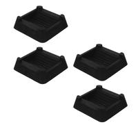 4pcs Rubber Wheel Stabiliser Pads for Grill Carts, Anti Slip Levelers | Black Textured Design, Reduces Vibration and Noise, Universal Fit, 8.2x8.2x2.5cm, Secure Positioning