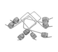 4pcs Rubbish Can Lid Spring Replacement Metal Double Coil Torsion | Silver High-strength Alloy Material, Resistant to Bending, Slam Prevention Feature, Suitable for Office and Workplace